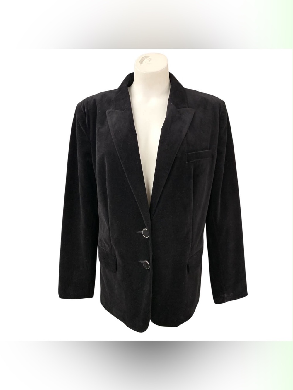 TanJay Black Velvet Notch Lapel Blazer Size L
